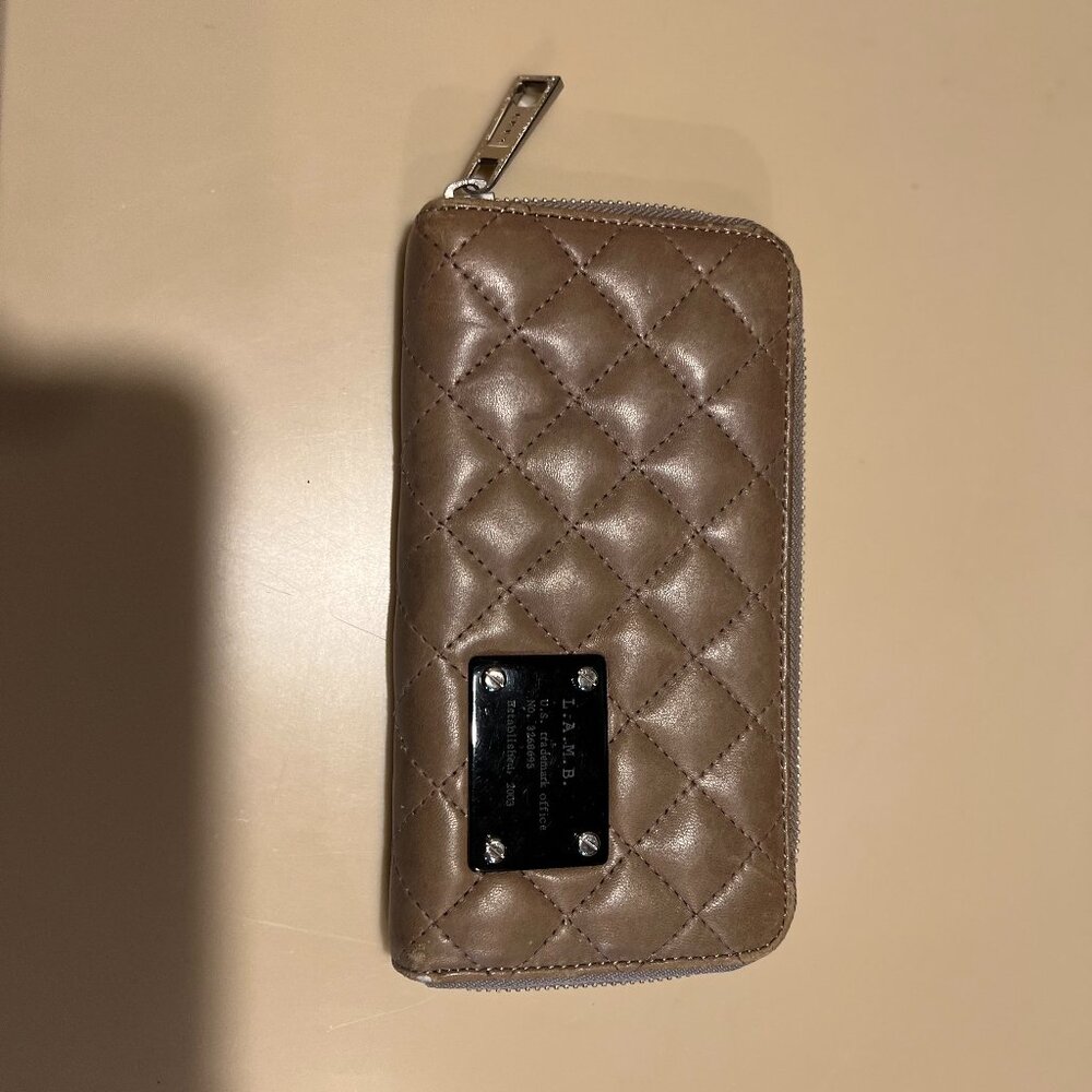 L.A.M.B. Gwen Stefani Leather Quilted Wallet Luxury Designer Vintage Celeb